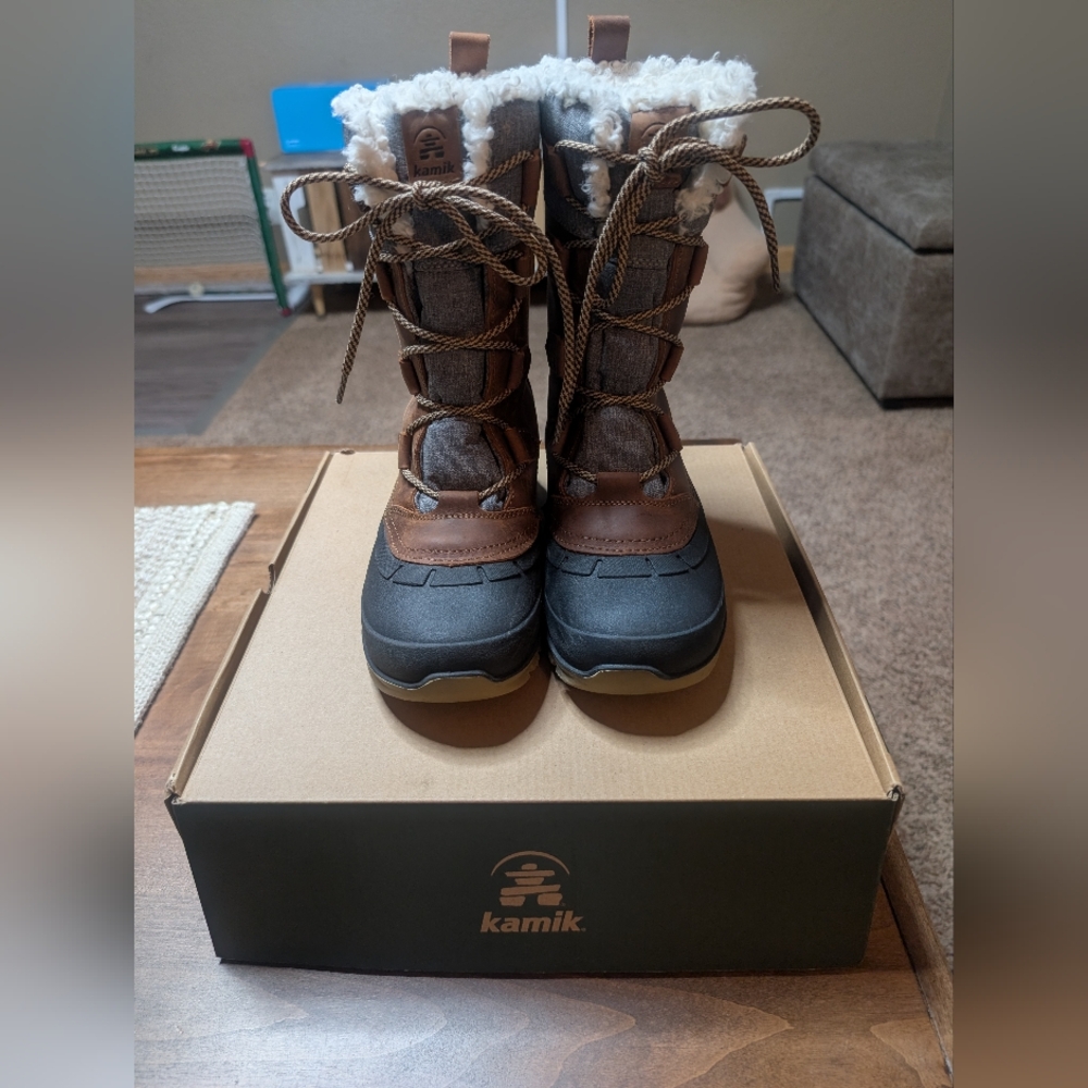 Kamik Snowgem Waterproof Fur-Lined Boots - Cognac Size 7